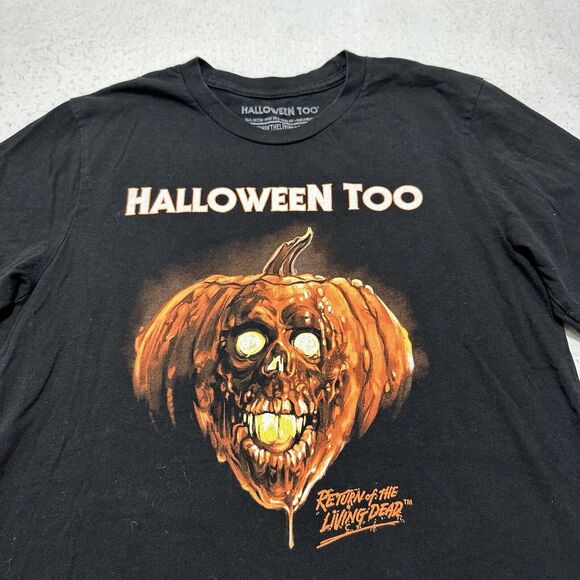 Return of the Living Dead Men Medium Halloween Too Pumpkin Skull Graphic T Shirt - Picture 2 of 11